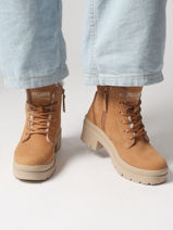 Enkellaarsjes Met Hak Uit Leder Palladium Bruin women 99527254-vue-porte